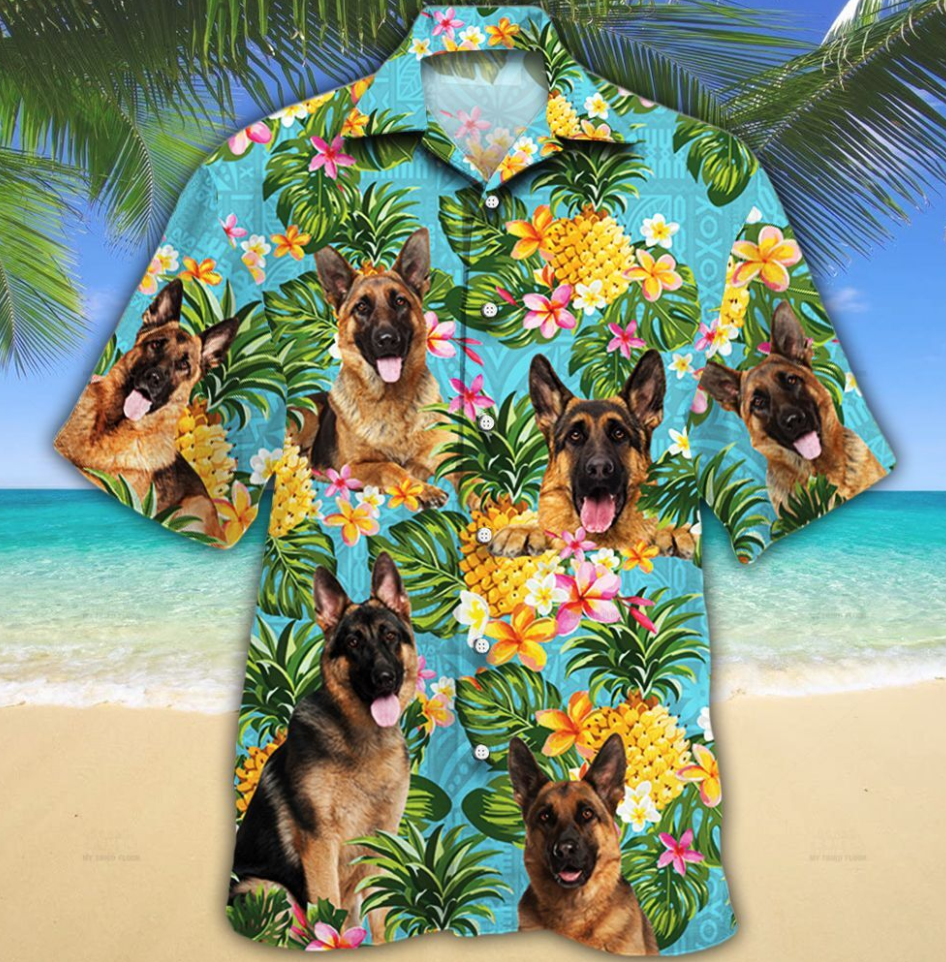 German Shepherd Dog Lovers Pineapple Hawaiian Shirt
