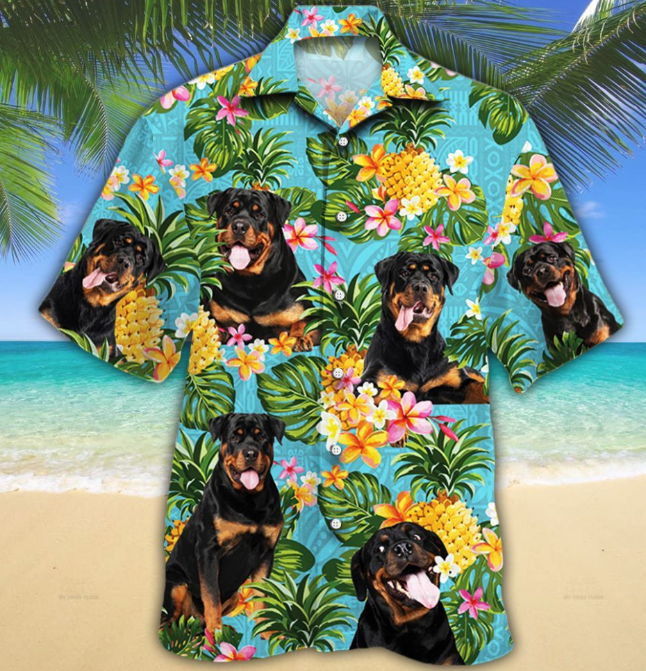 Rottweiler Dog Lovers Pineapple Hawaiian Shirt