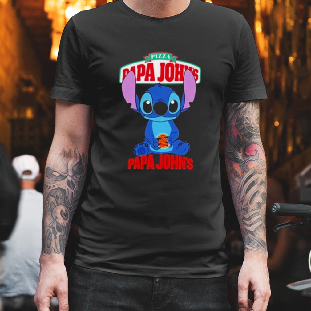 Baby Stitch hug Pizza Papa John’s shirt