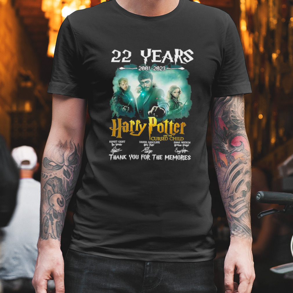 22 years 2001 – 2023 Harry Potter and the Cursed Child thank you for the memories signatures shirt