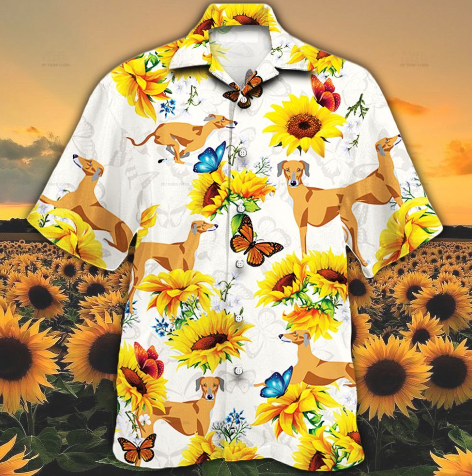Azawakh Dog Lovers Sun Flower Hawaiian Shirt