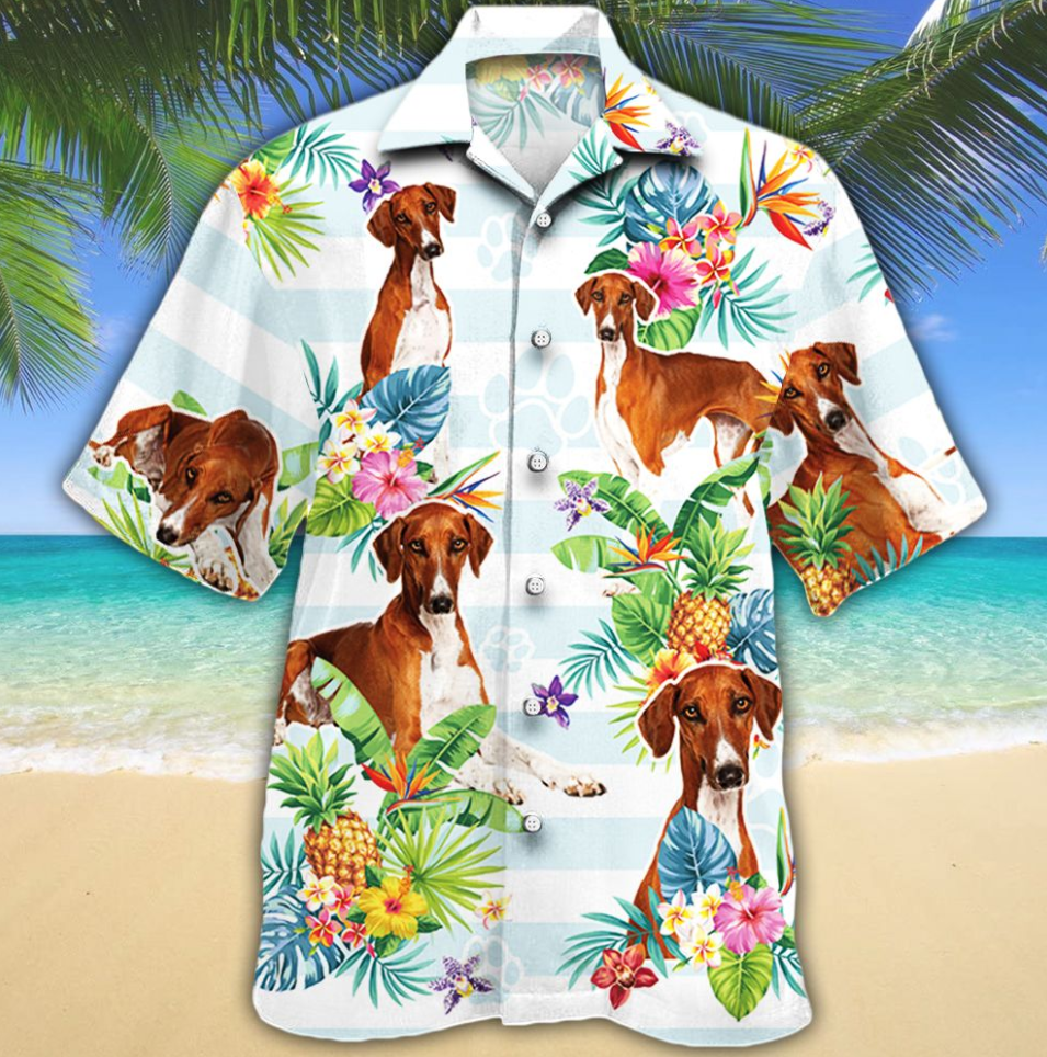 Azawakh Dog Lovers Tropical Flower Hawaiian Shirt