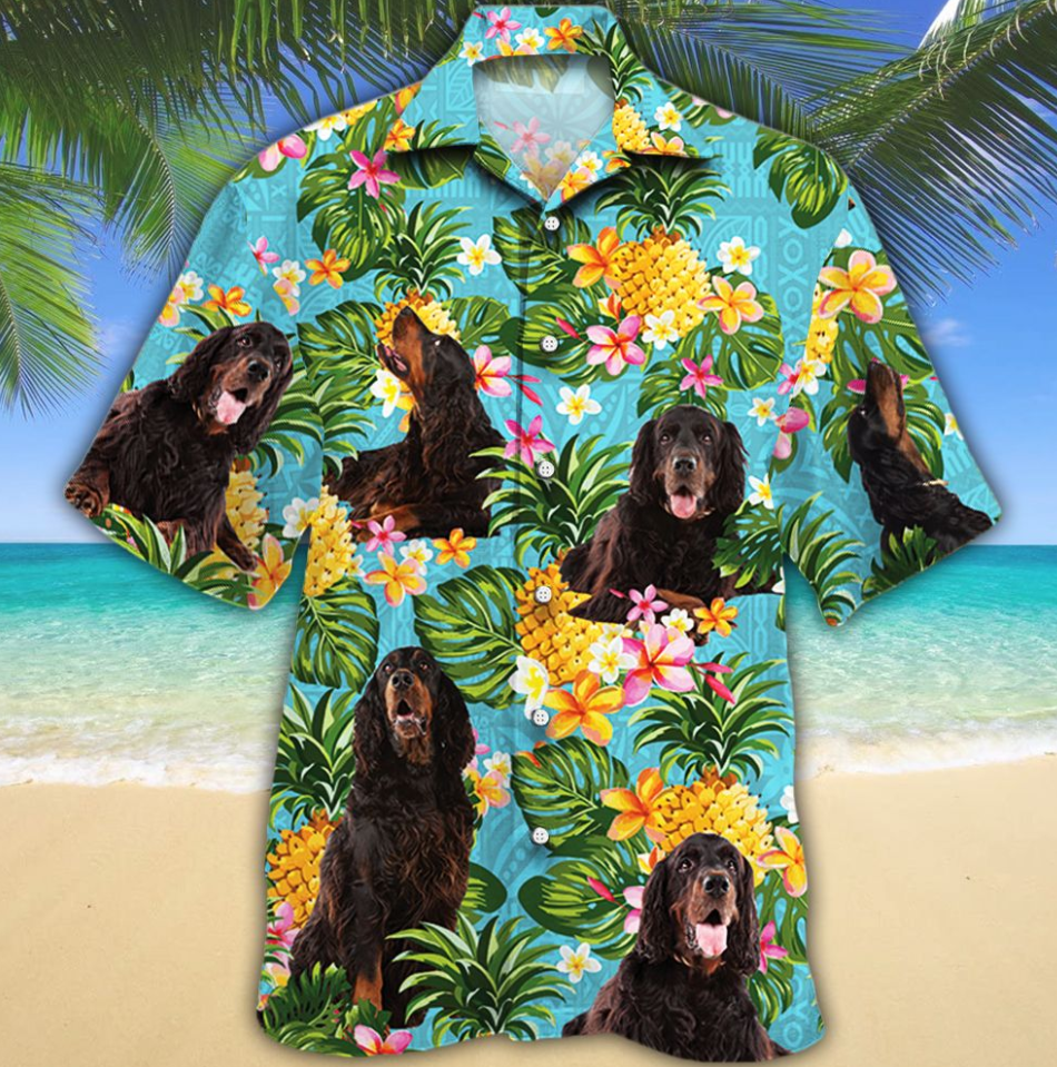 Gordon Setter Dog Lovers Pineapple Hawaiian Shirt