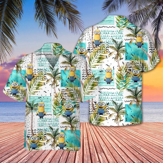 Minions Hawaiian Vintage Hibiscus Aloha Shirt