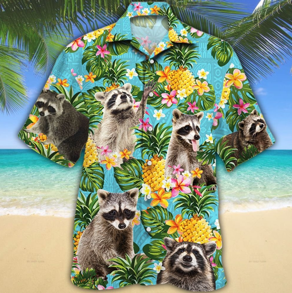Raccoon Lovers Pineapple Hawaiian Shirt
