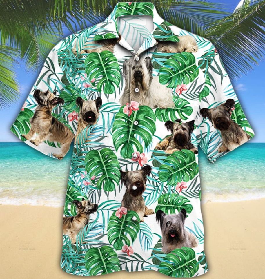 Skye Terrier Dog Lovers Tropical Plant Hawaiian Shirt