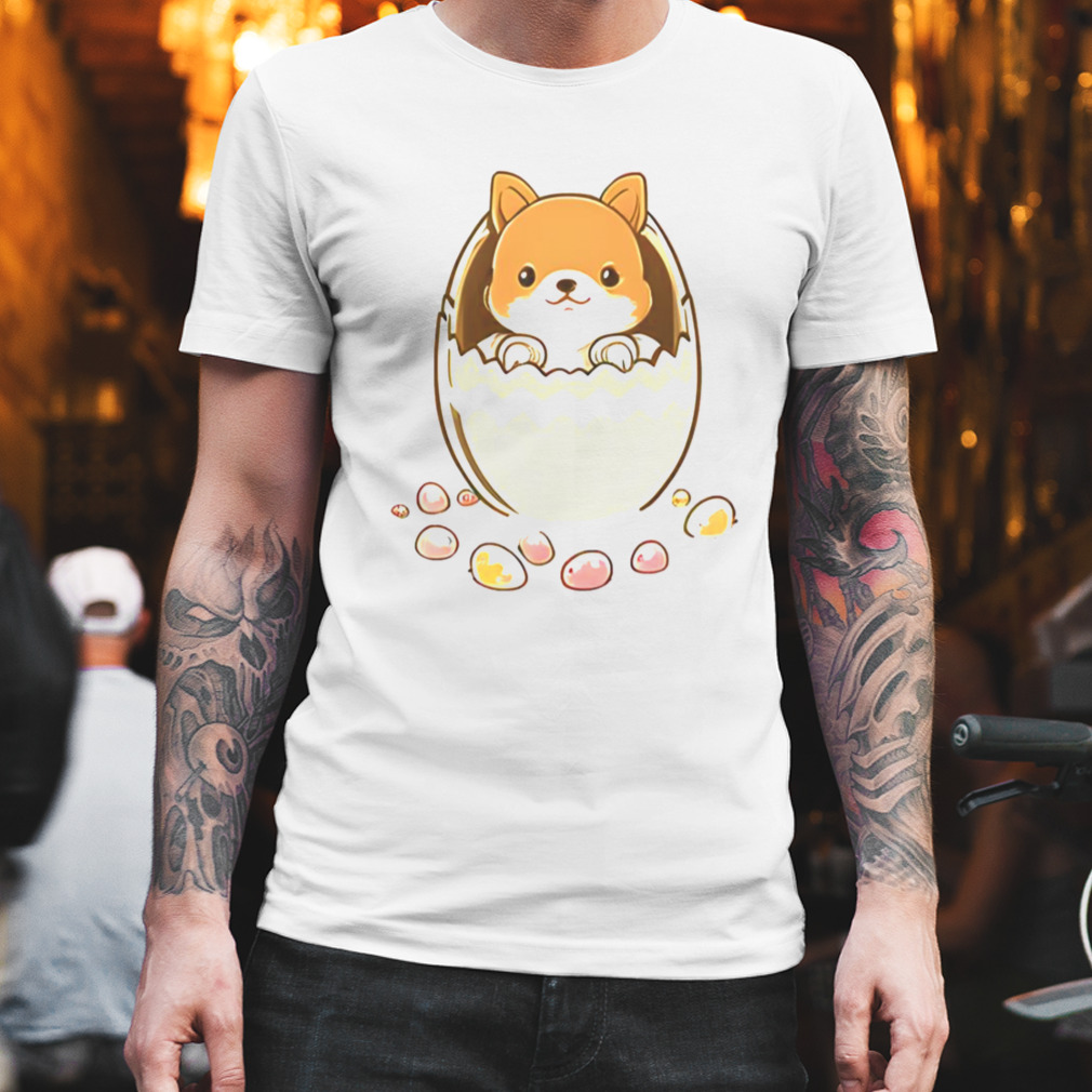 Dog In The Egg Cartoon Design shirt