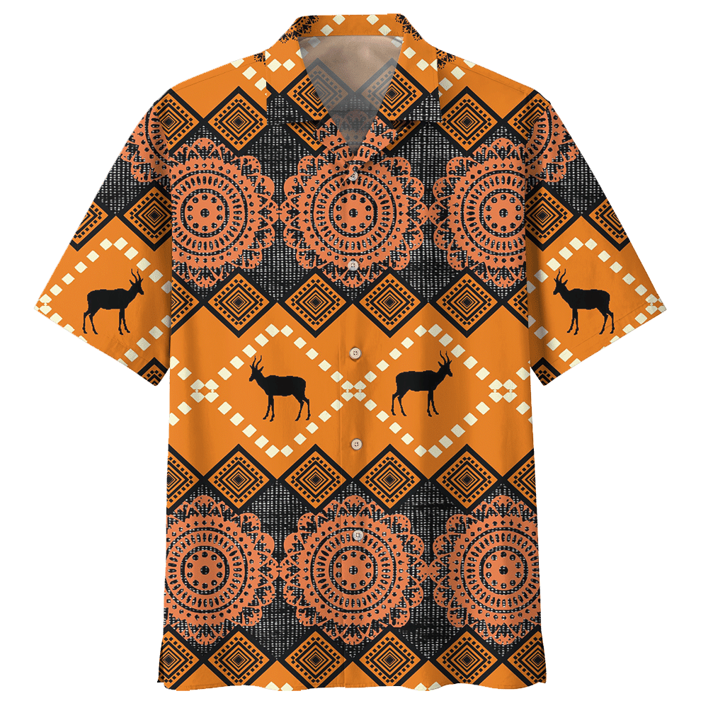 Bohemian  Orange High Quality Unisex Hawaiian Shirt For Men And Women Dhc17062472