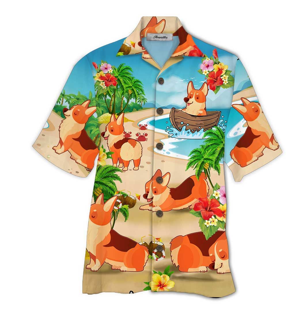 Corgi Colorful High Quality Unisex Hawaiian Shirt For Men And Women Dhc17062336