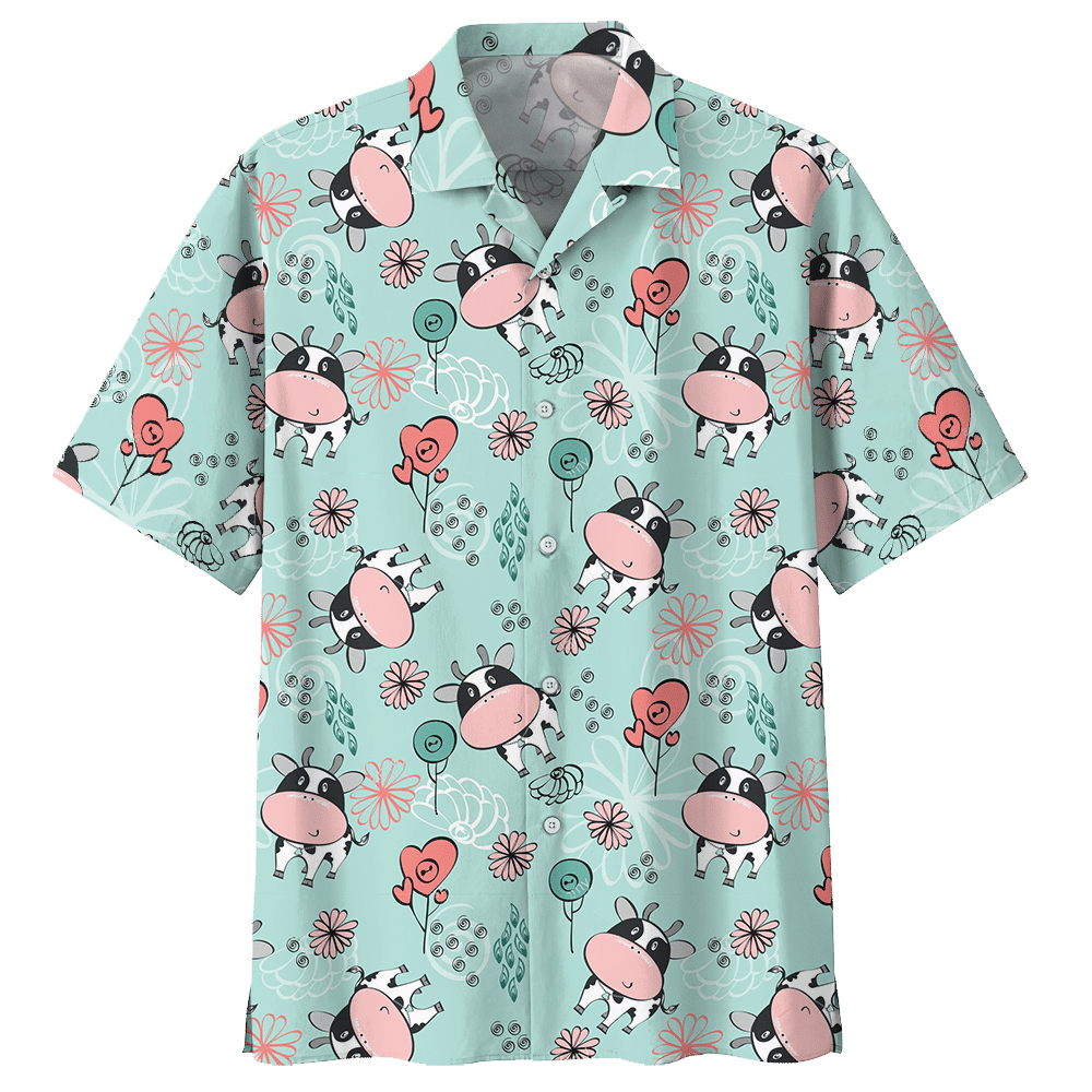 Cow Blue High Quality Unisex Hawaiian Shirt For Men And Women Dhc17062530
