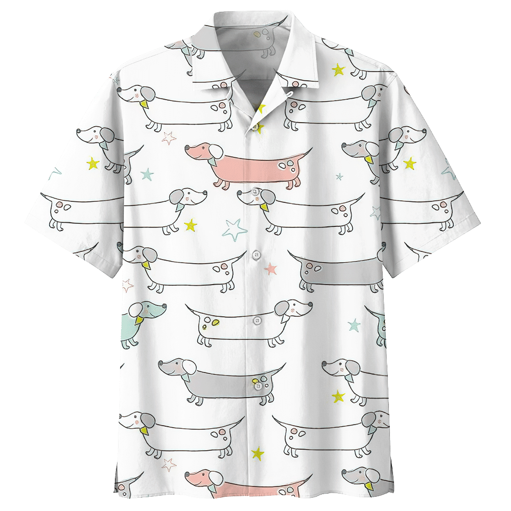 Dachshund White Awesome Design Unisex Hawaiian Shirt For Men And Women Dhc17062549