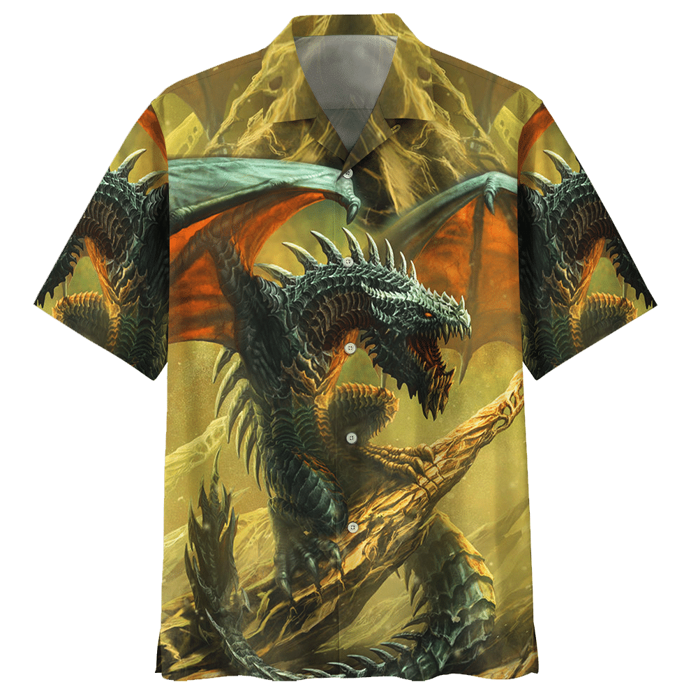 Dragon Yellow Unique Design Unisex Hawaiian Shirt For Men And Women Dhc17062915