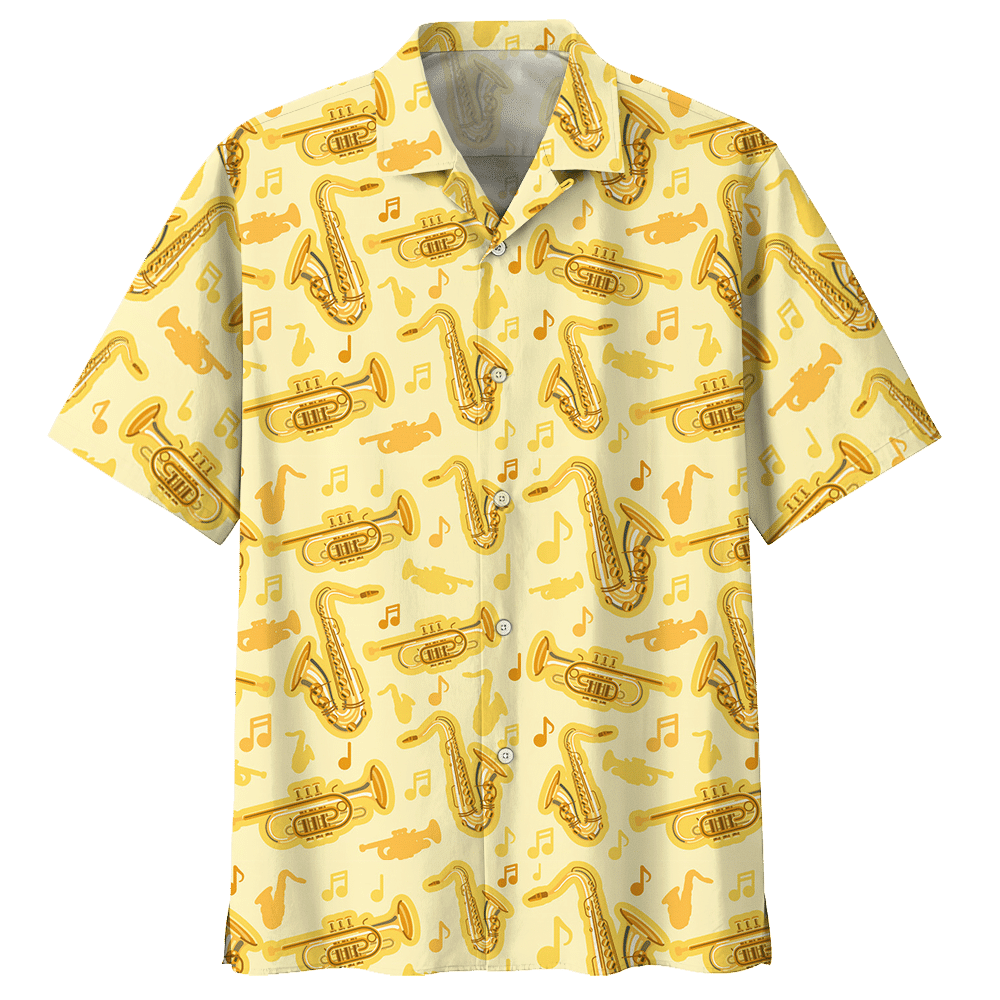 Saxophone Yellow Nice Design Unisex Hawaiian Shirt For Men And Women Dhc17062426
