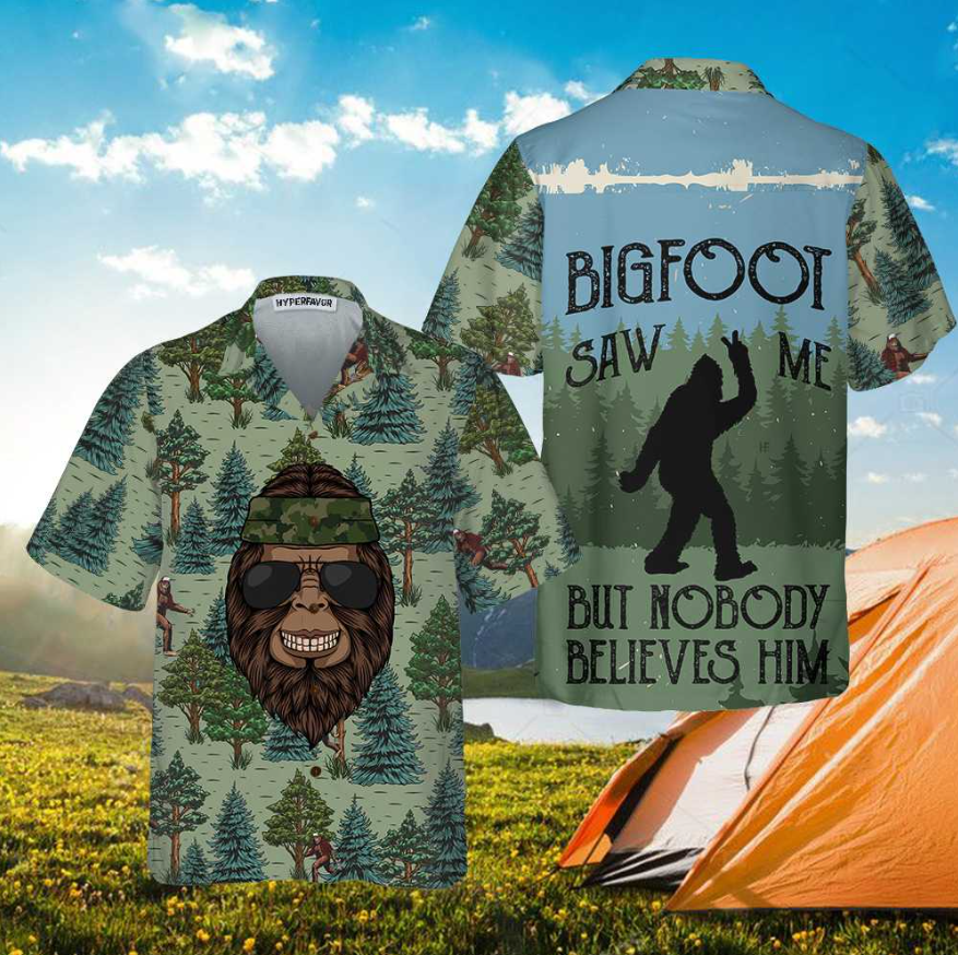 Bigfoot Saw Me Camping Hawaiian Shirt