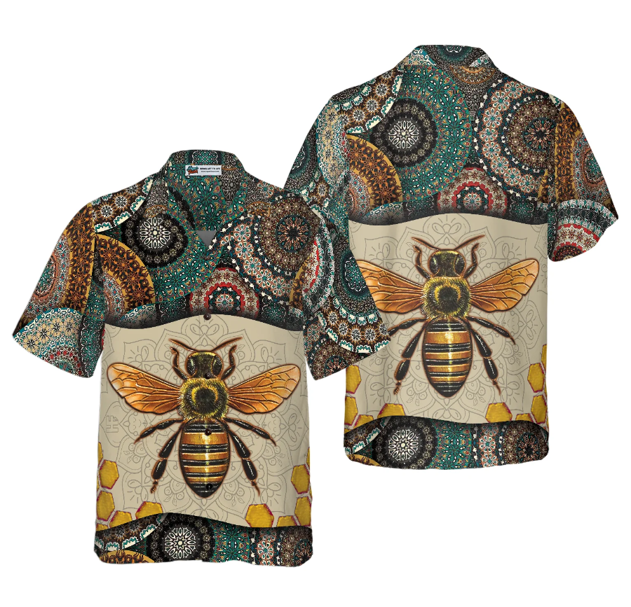 Boho Mandala Bee Hawaiian Shirt