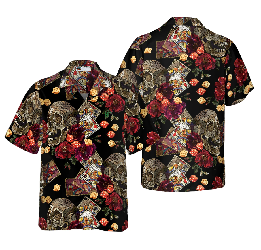 Casino Skull Colorful Hawaiian Shirt