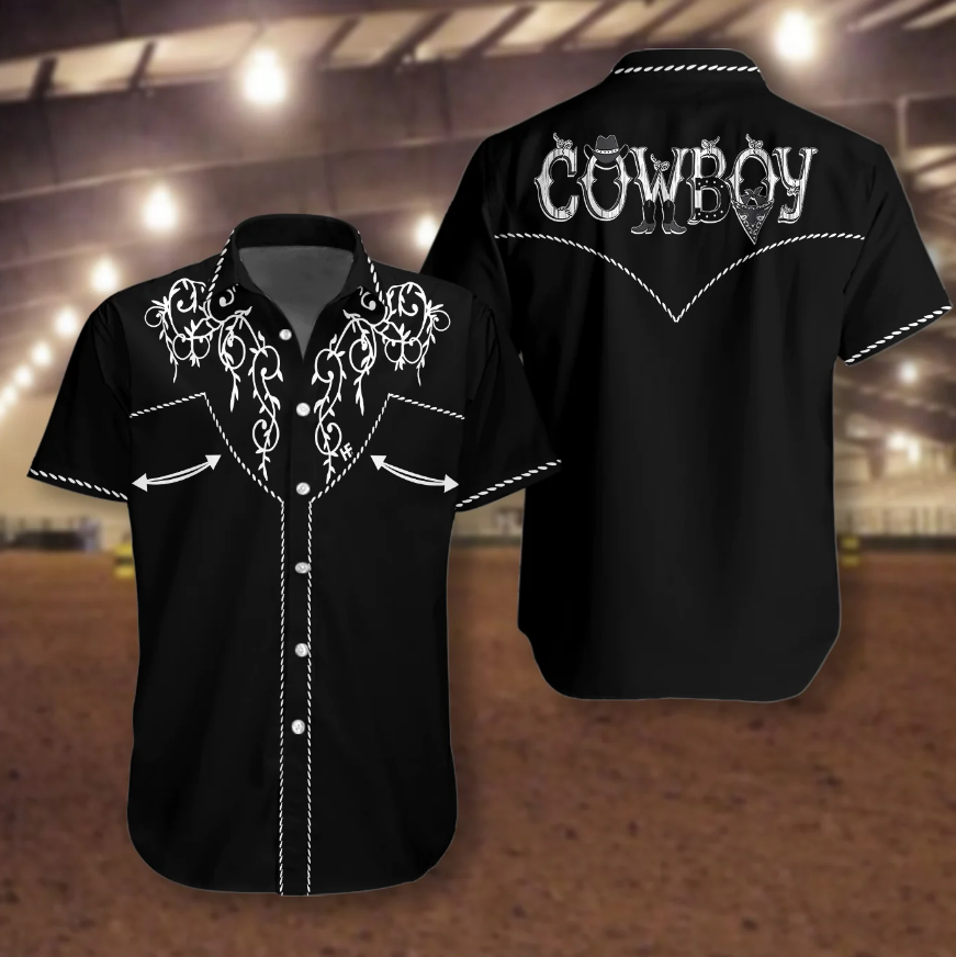 Cowboy Rodeo Texture Hawaiian Shirt