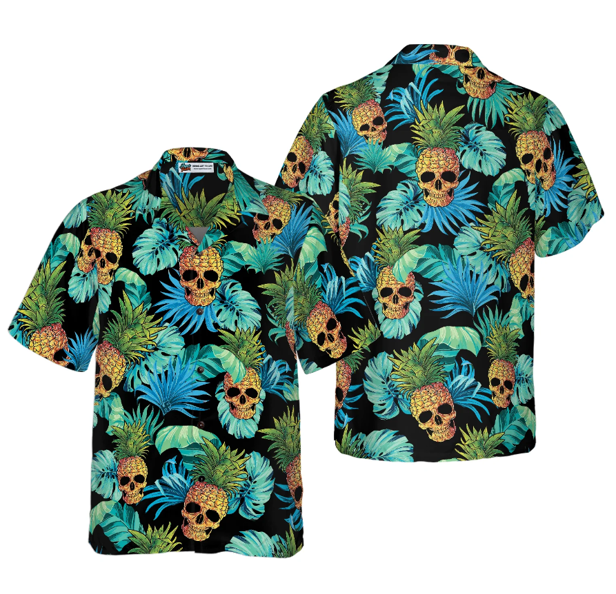 Pineapple Skull & The Tropical Leaves Hawaiian Shirt