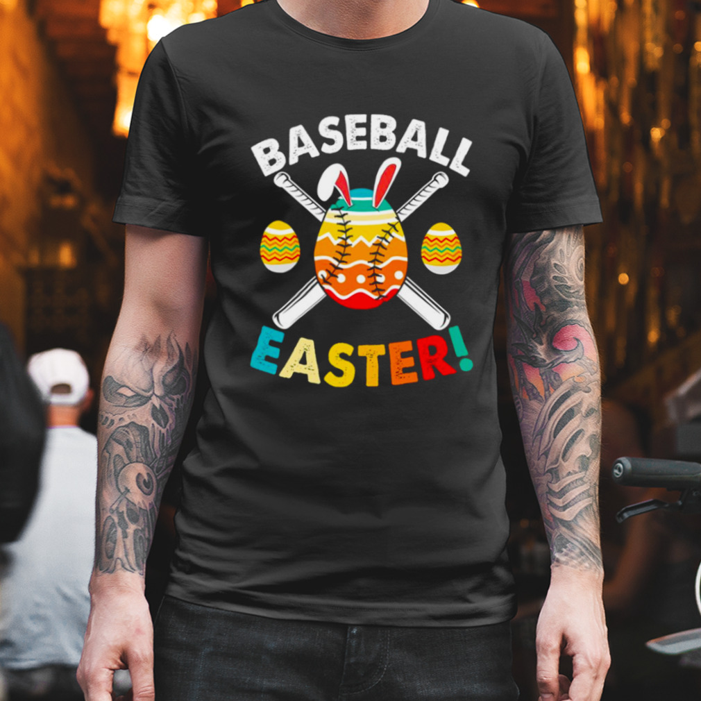 Retro Easter Bunny Baseball Love Easter Eggs Sport Lover shirt