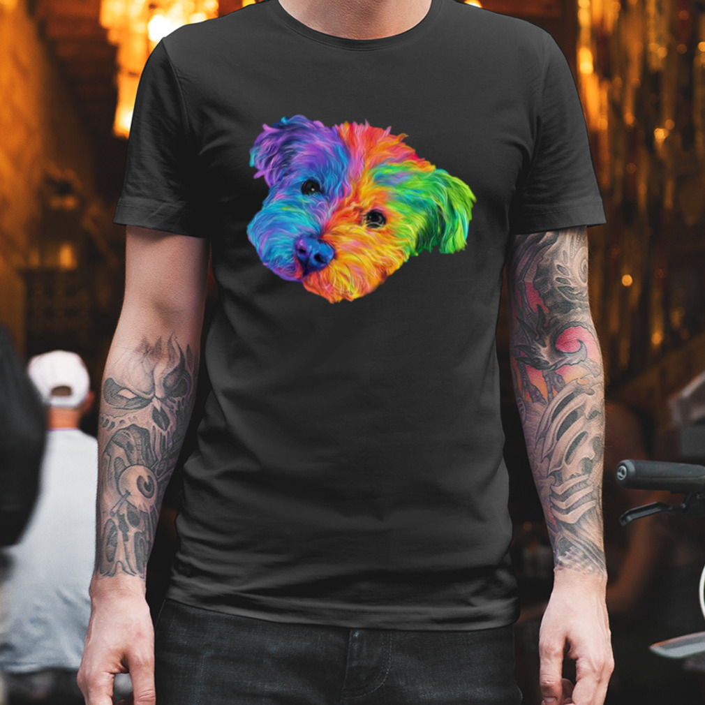 Colorful Bichon Frize Dog Digital Art shirt