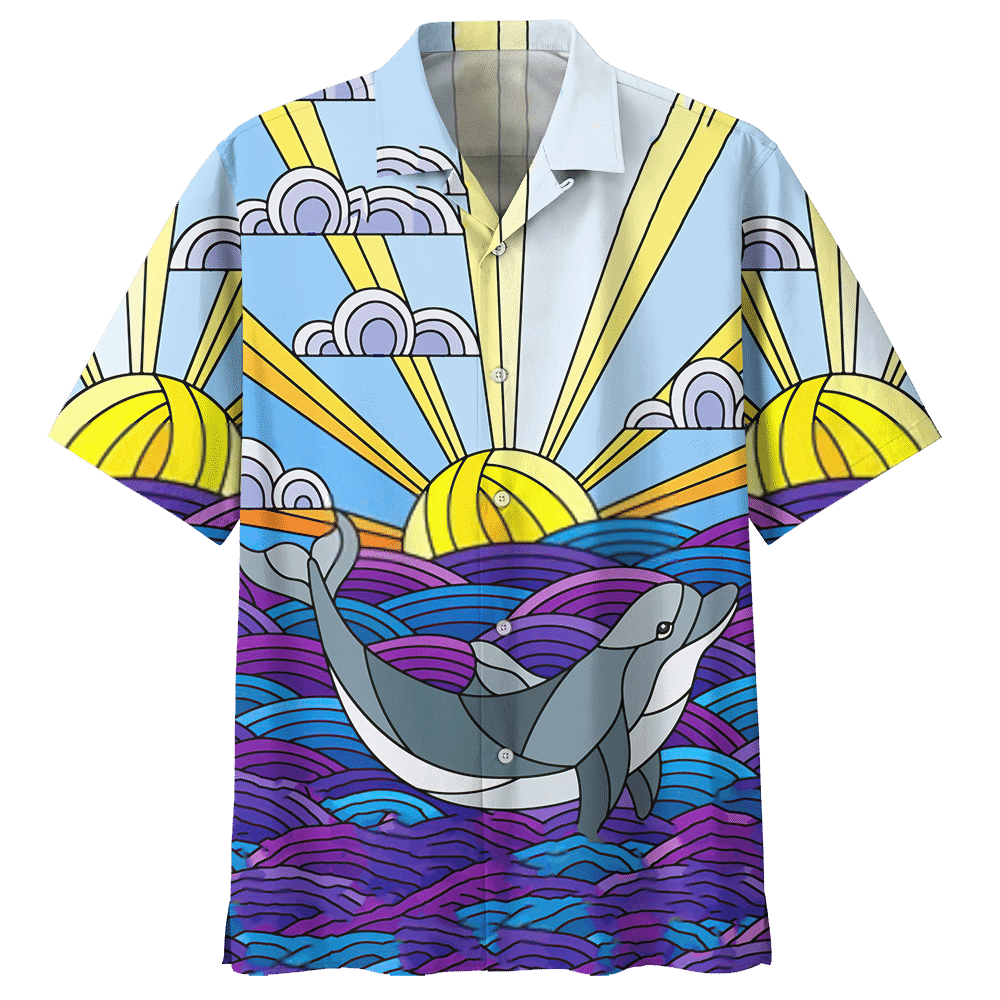 Dolphin  Blue High Quality Unisex Hawaiian Shirt For Men And Women Dhc17062805