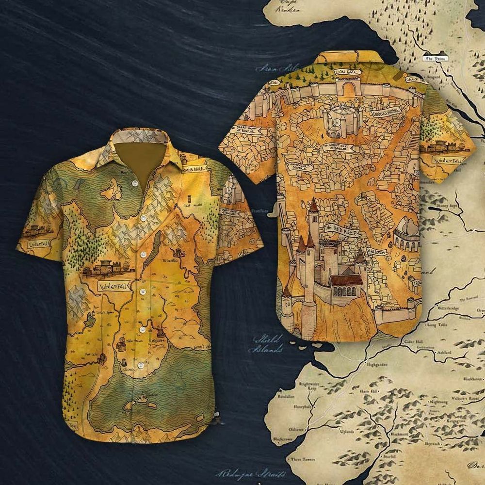 Got Vintage Map Yellow High Quality Unisex Hawaiian Shirt For Men And Women Dhc17063058