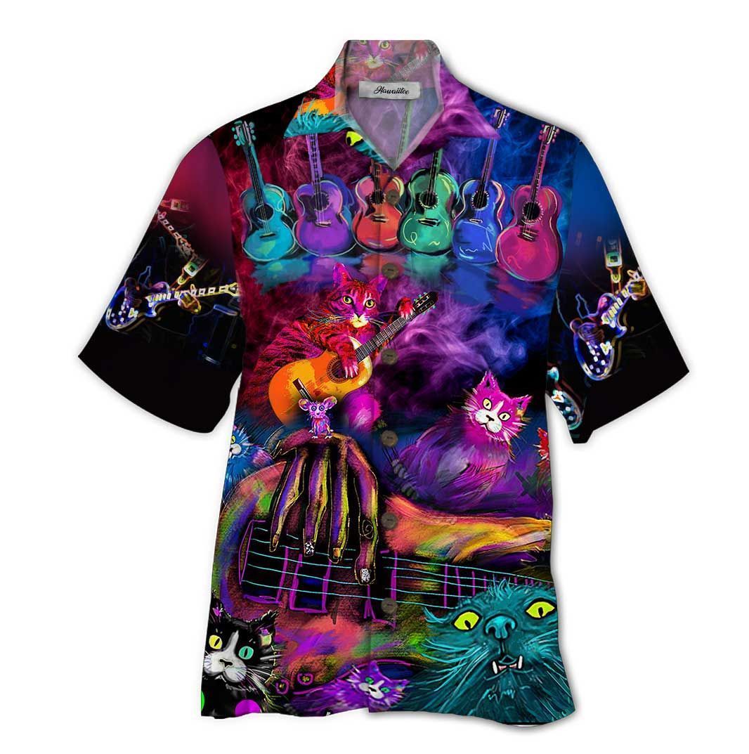 Guitar Cat Colorful Amazing Design Unisex Hawaiian Shirt For Men And Women Dhc17062179