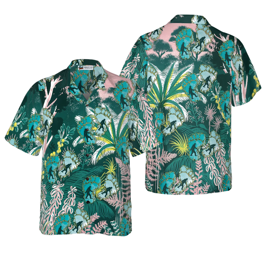 Tropical Forest Bigfoot Hawaiian Shirt