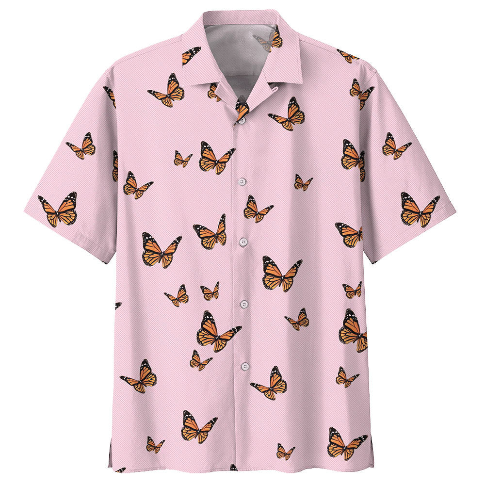 Butterfly Pink High Quality Unisex Hawaiian Shirt For Men And Women Dhc17063138