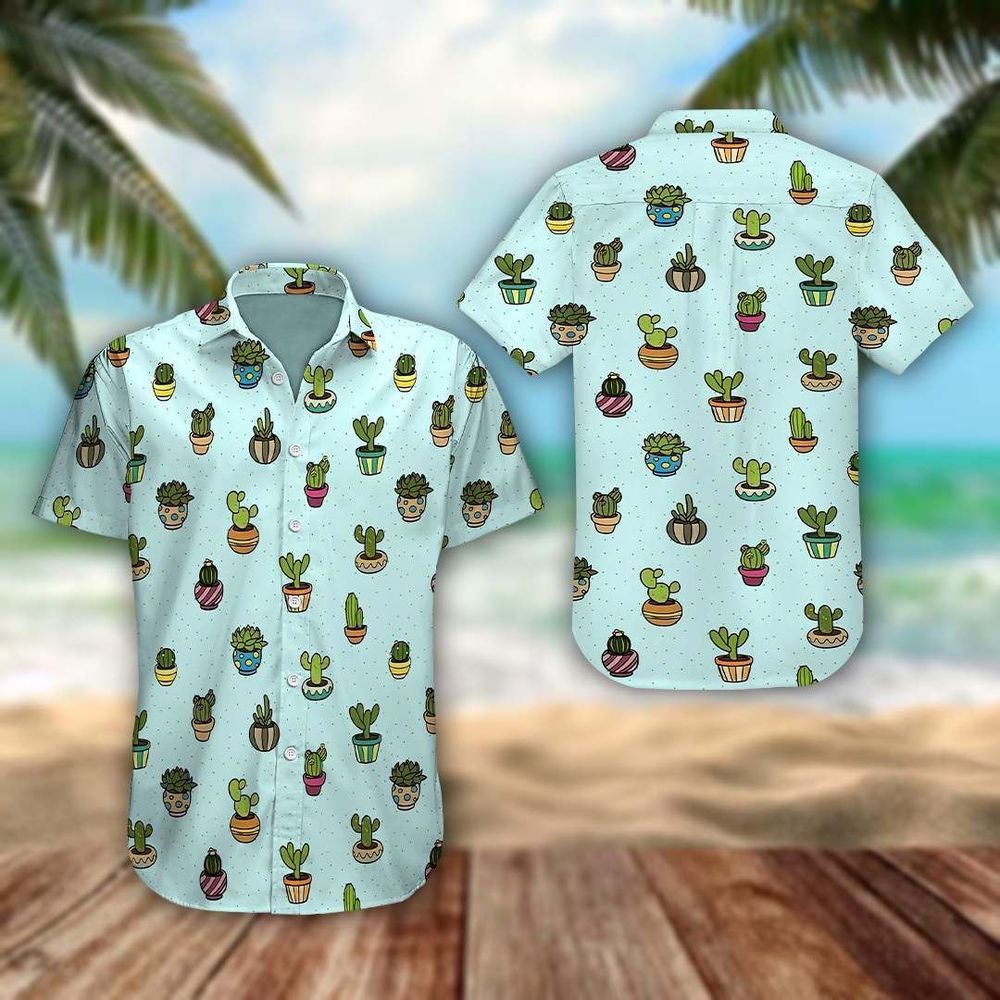 Cactus Funny Blue High Quality Unisex Hawaiian Shirt For Men And Women Dhc17063061