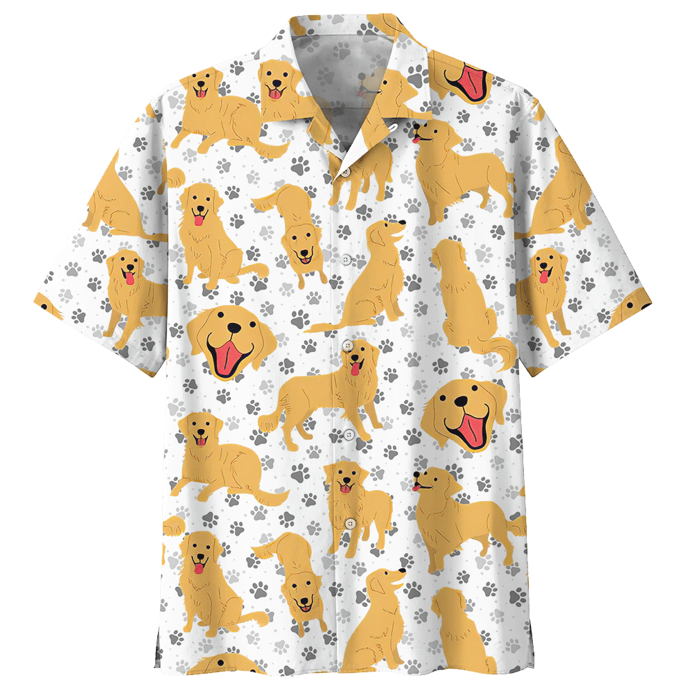 Golden Retriever  White Awesome Design Unisex Hawaiian Shirt For Men And Women Dhc17063164