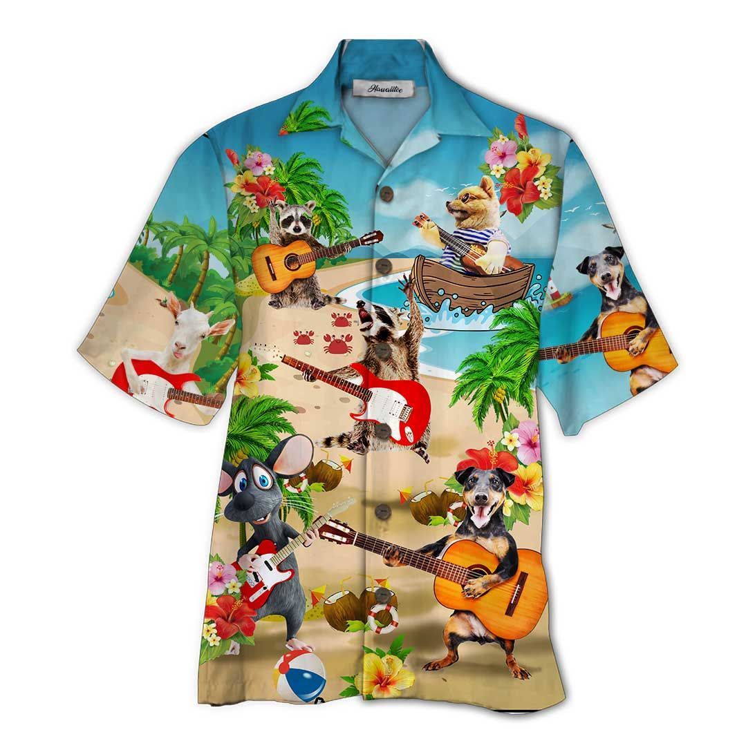 Guitar Animal Colorful Awesome Design Unisex Hawaiian Shirt For Men And Women Dhc17062172