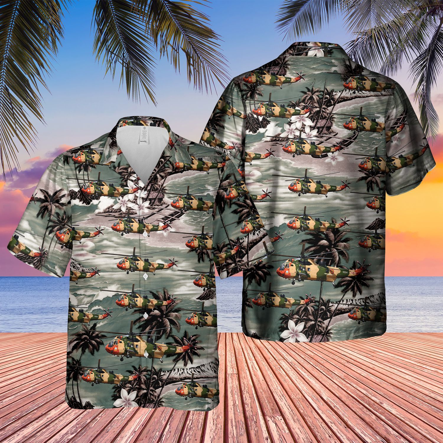 Belgian Air Force Westland Sea King  Green Nice Design Unisex Hawaiian Shirt For Men And Women Dhc17063410