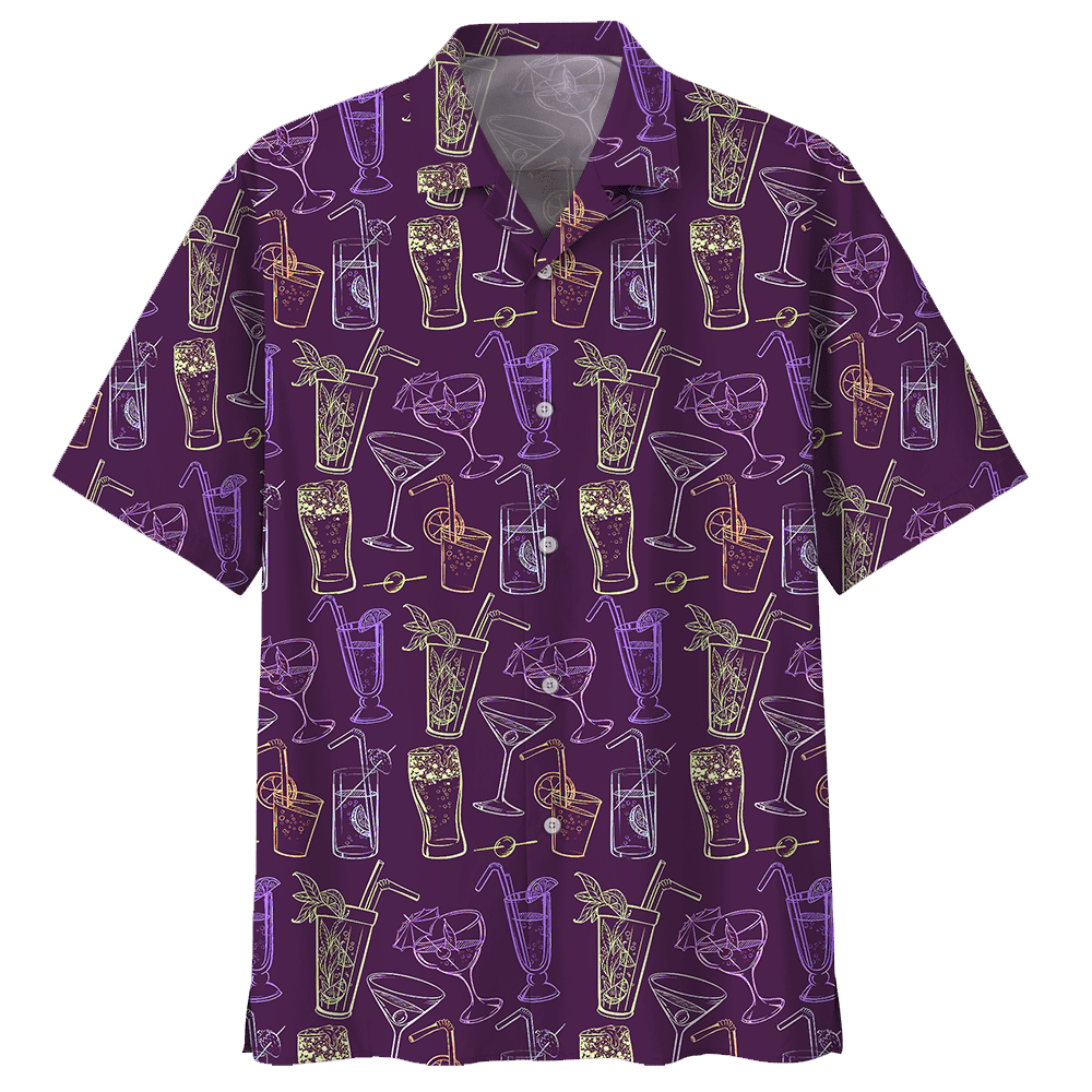Cocktail Purple High Quality Unisex Hawaiian Shirt For Men And Women Dhc17062619