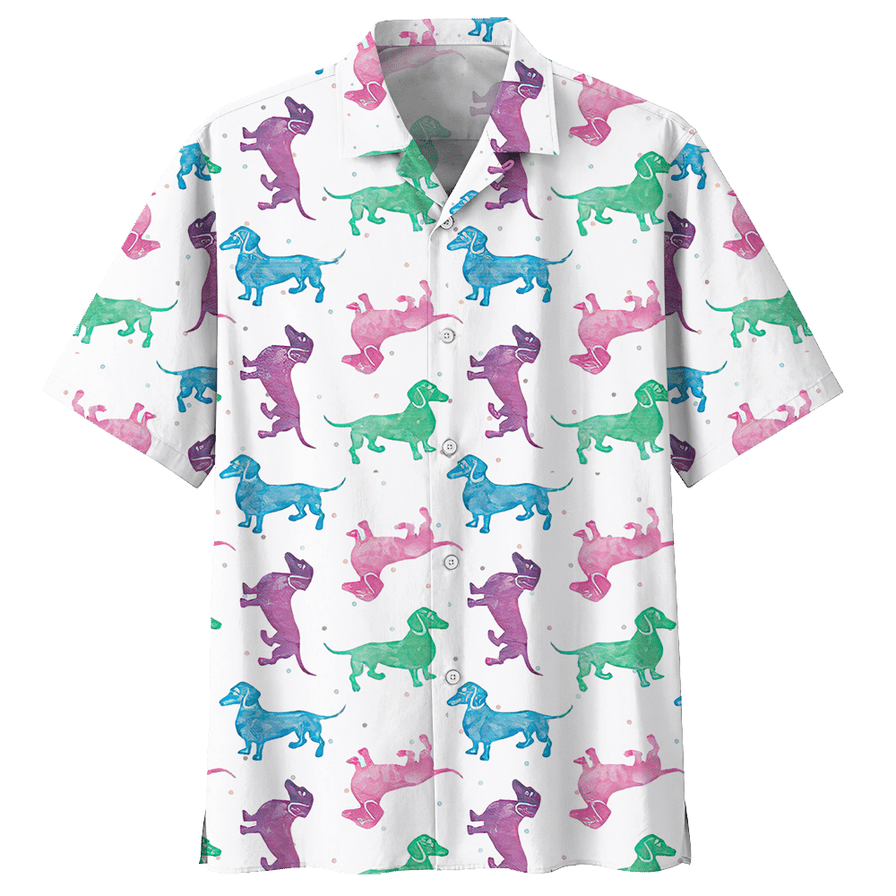 Dachshund White Unique Design Unisex Hawaiian Shirt For Men And Women Dhc17062550