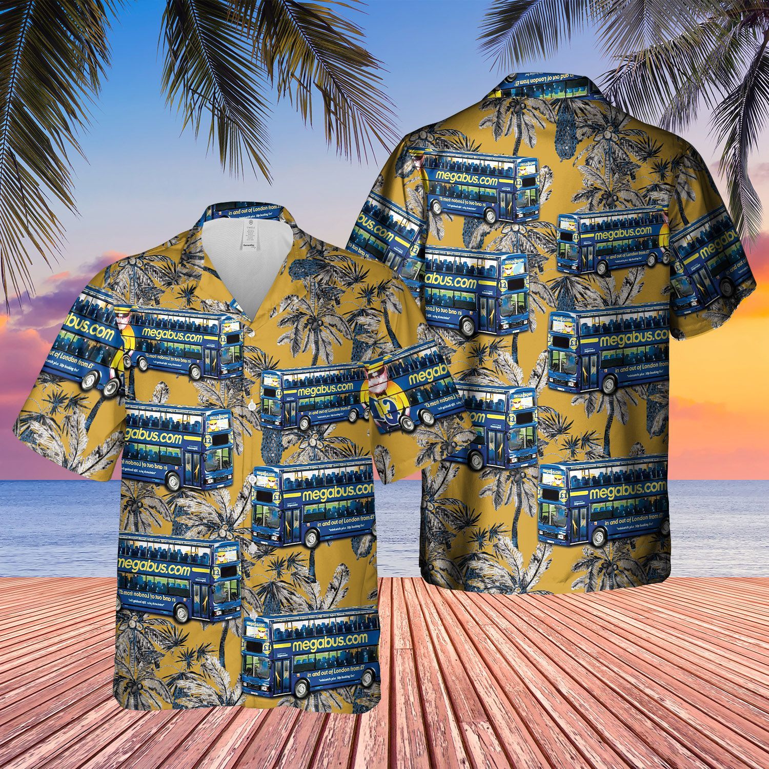 Doubledecker Megabus   Yellow Nice Design Unisex Hawaiian Shirt For Men And Women Dhc17063207
