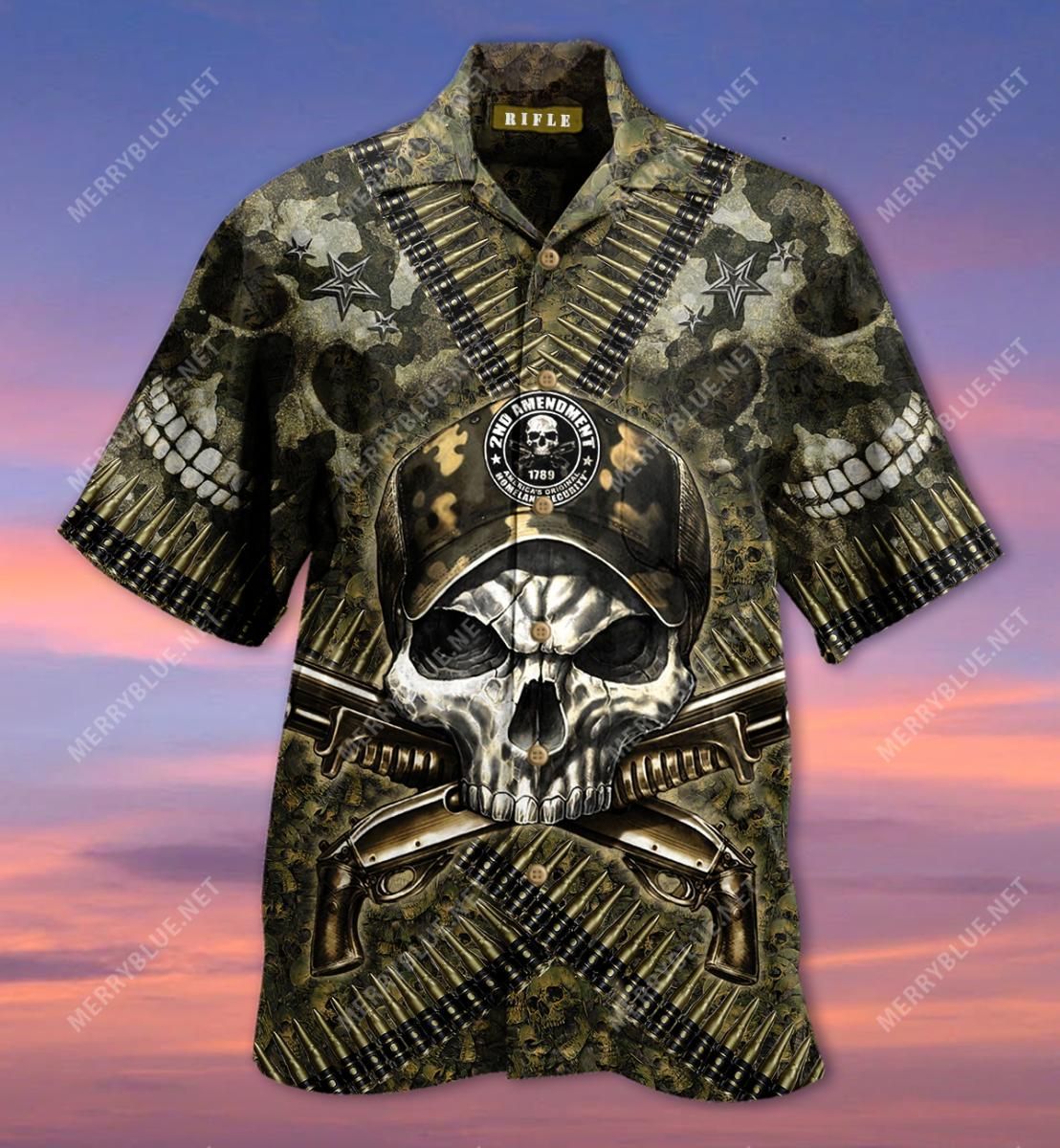 2nd Amendment Americas Original Homeland Security Skull Hawaiian Shirt