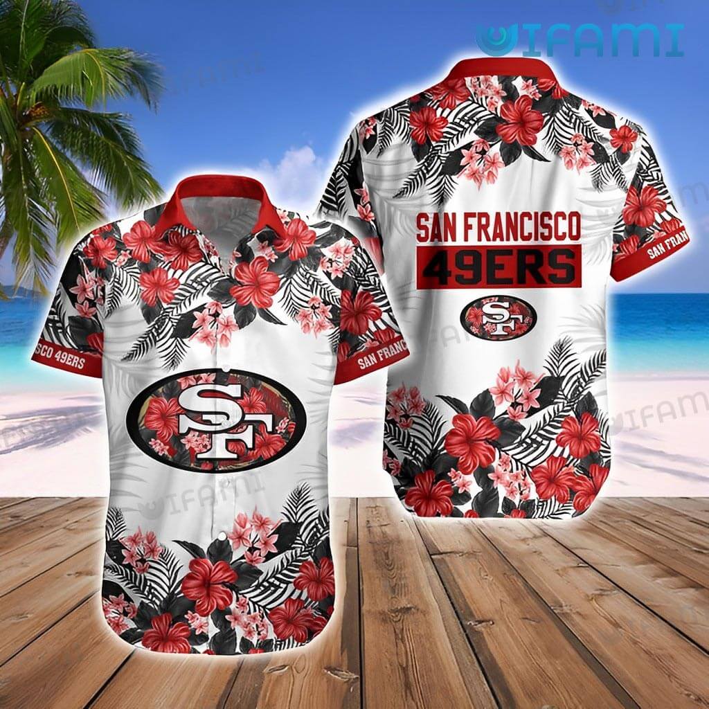 Tropical Flowers San Francisco 49ers Floral Hawaiian Shirt - Lelemoon