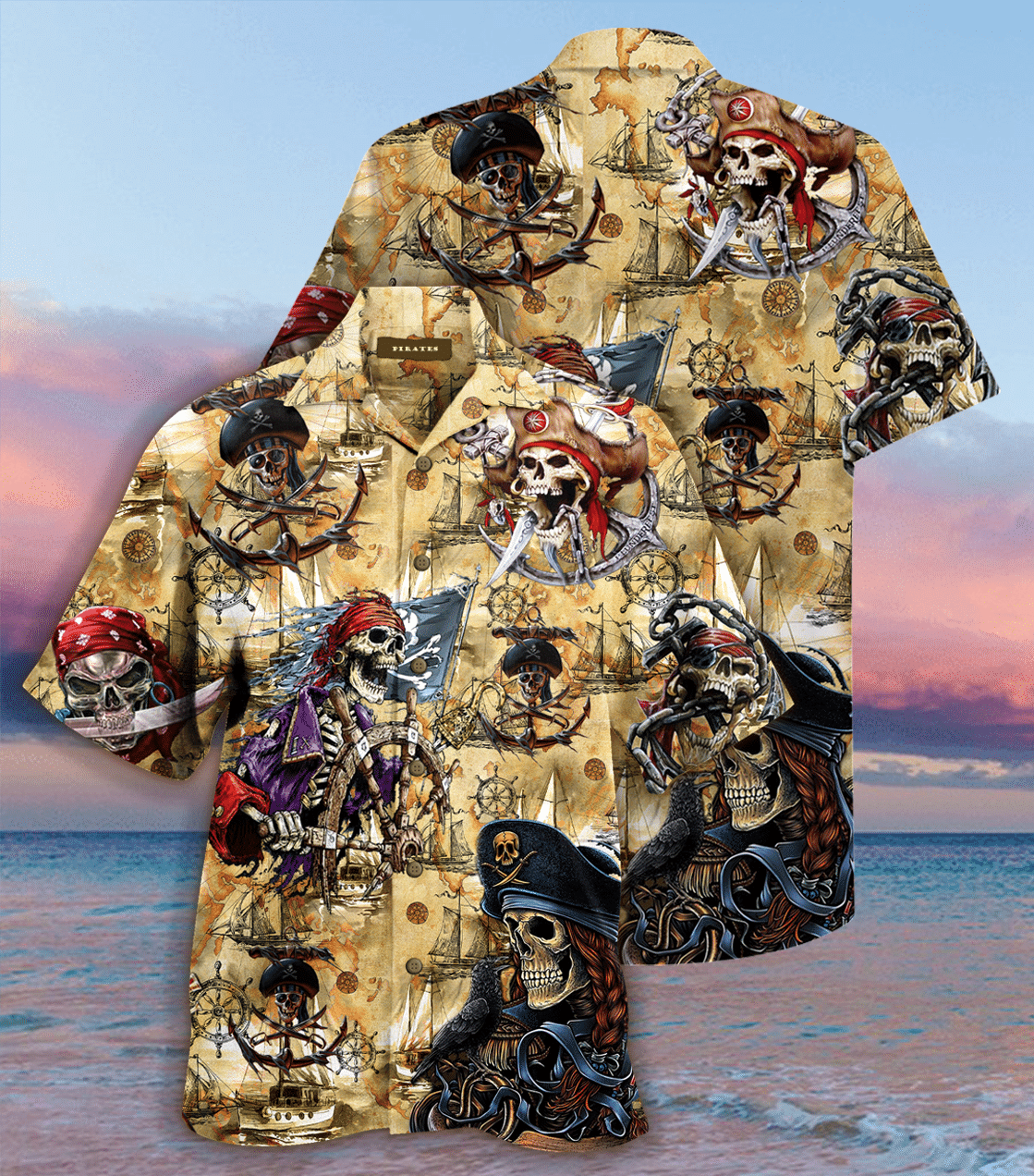 Beach Shirt Find Amazing Pirate Skull Hawaiian Shirt