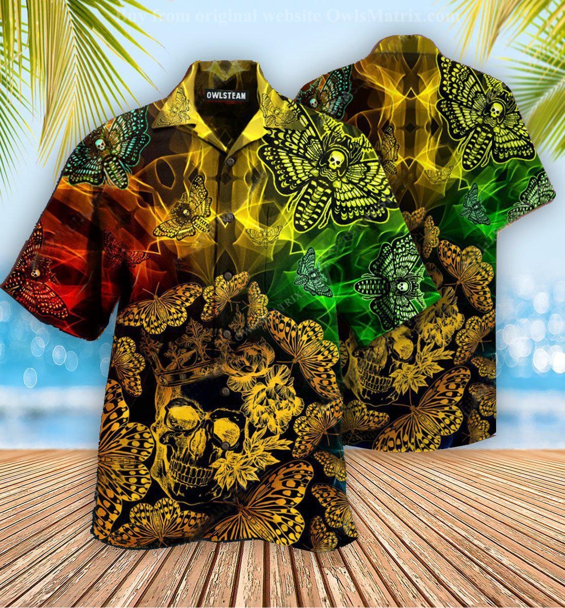 Butterfly Golden Skull Edition – Hawaiian Shirt
