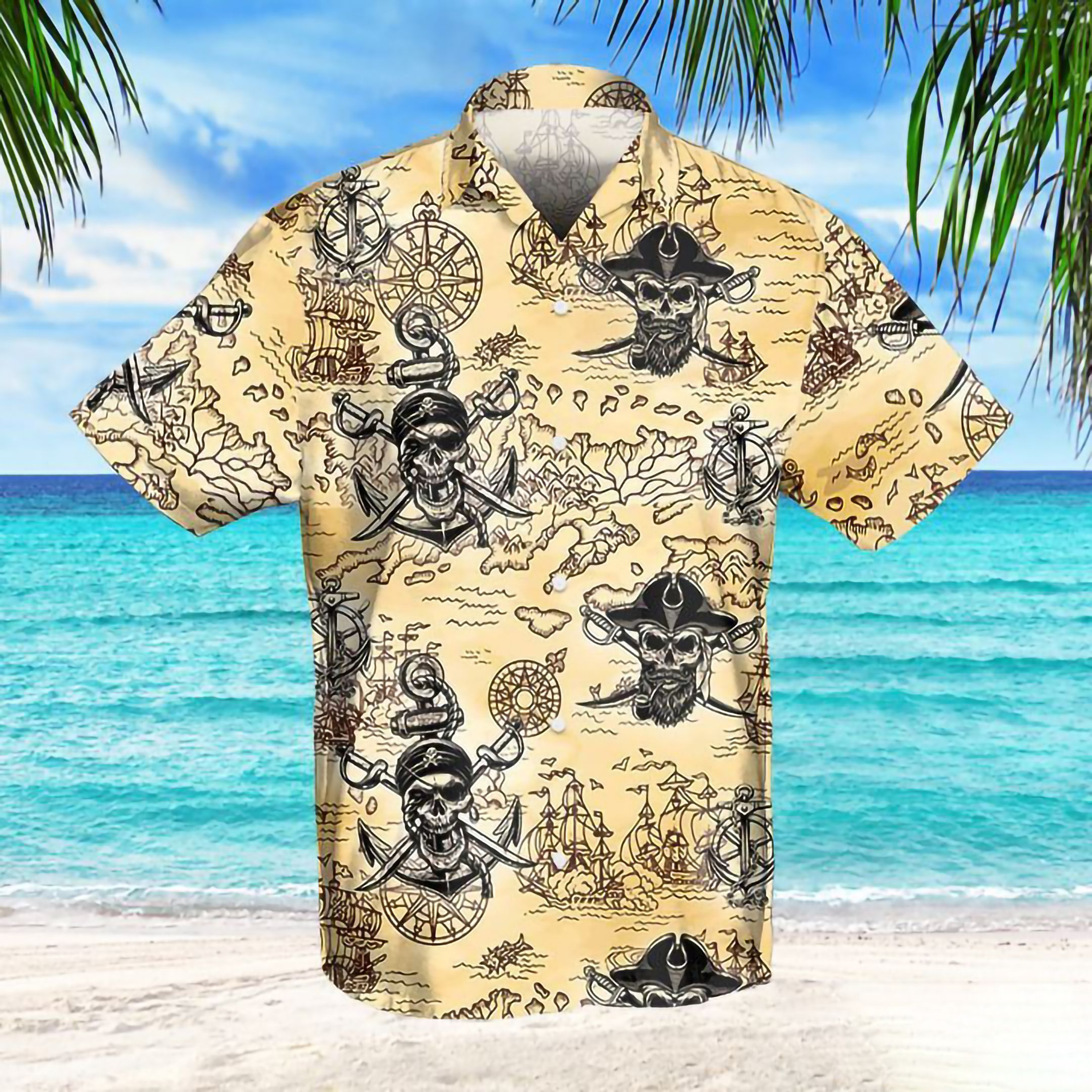 Check Out This Awesome Pirate Skull Hawaiian Shirts