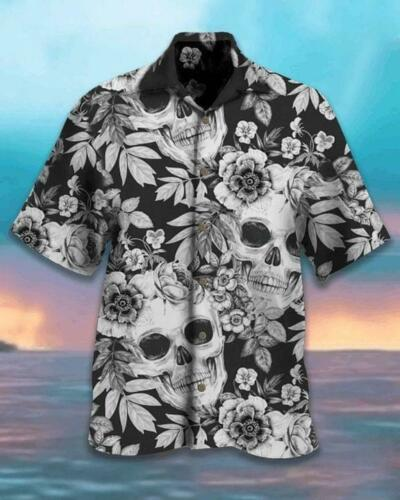 Dark Flower And Skull Hawaiian Shirt Crazy Funny Hawaiian Shirt Vintage