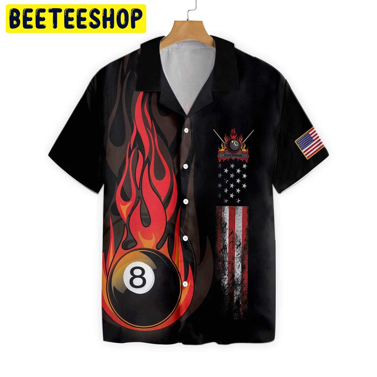 Flame 8 Ball Billiard Pool Trending Hawaiian Shirt-1