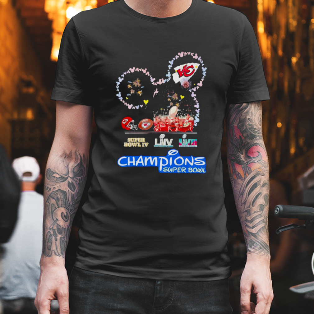 Kansas City Chiefs Mickey Mouse Head Champions Super Bowl shirt
