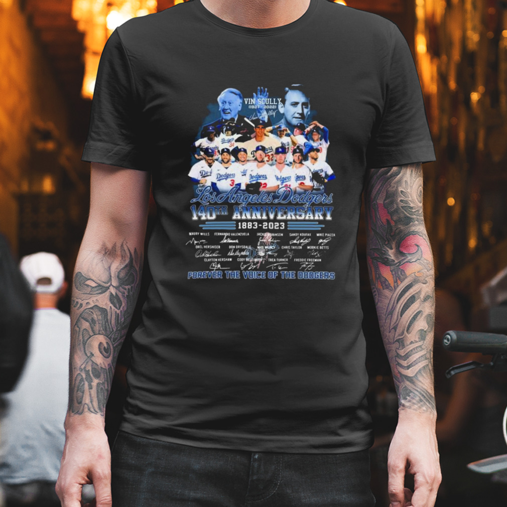 Los Angeles Dodgers 1883-2023 140th Anniversary Signature Thank You For The Memories Shirt