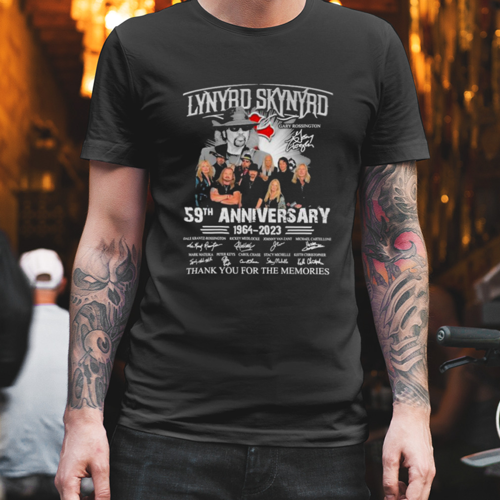 Lynyrd Skynyrd Gary Rossington 59th anniversary 1964 – 2023 thank you for the memories shirt