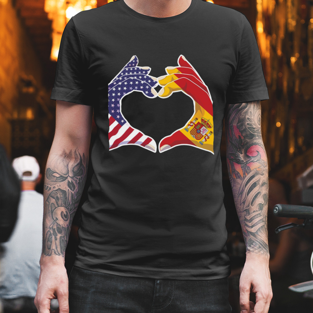 Spain Spanish Love Heart Shape Gesture Antiwar Peace Sign shirt
