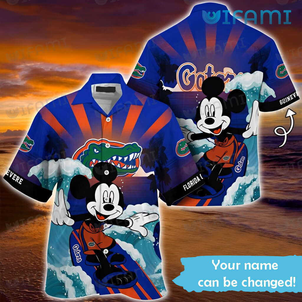 Gators Hawaiian Shirt Mickey Mouse Surfing Custom Florida Gators Gift