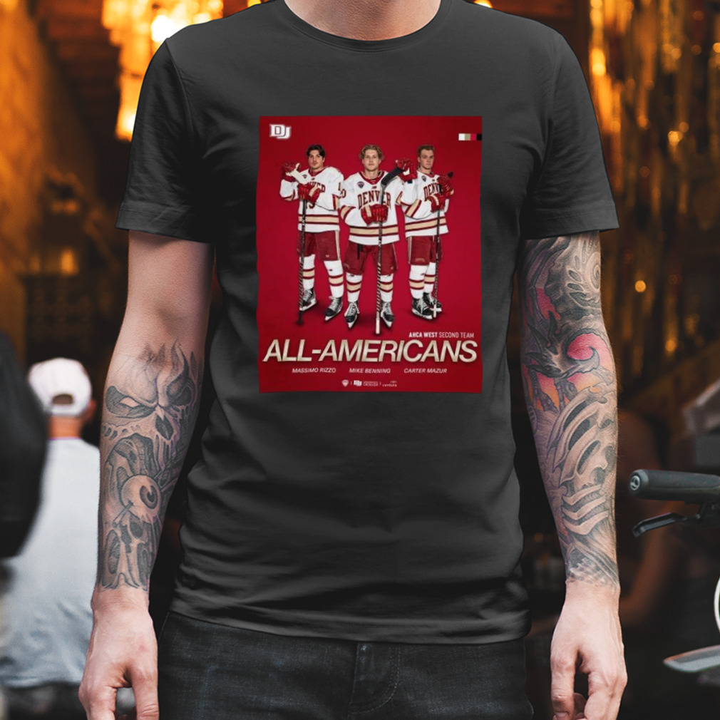 Massimo Rizzo Mike Benning And Carter Mazur 2023 AHCA West Second Team All-Americans Shirt