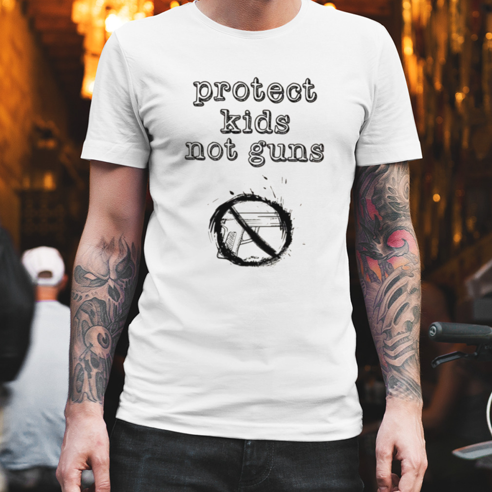 Protect Kids Not Guns Vintage Font Black Text shirt